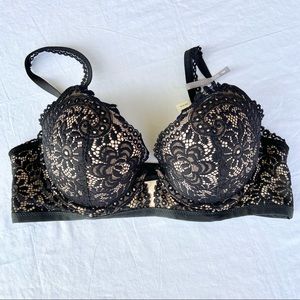 NWT - AERIE Black Lace Push-up Bra